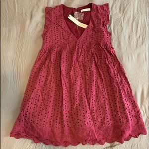 Eyelet pocketed dress